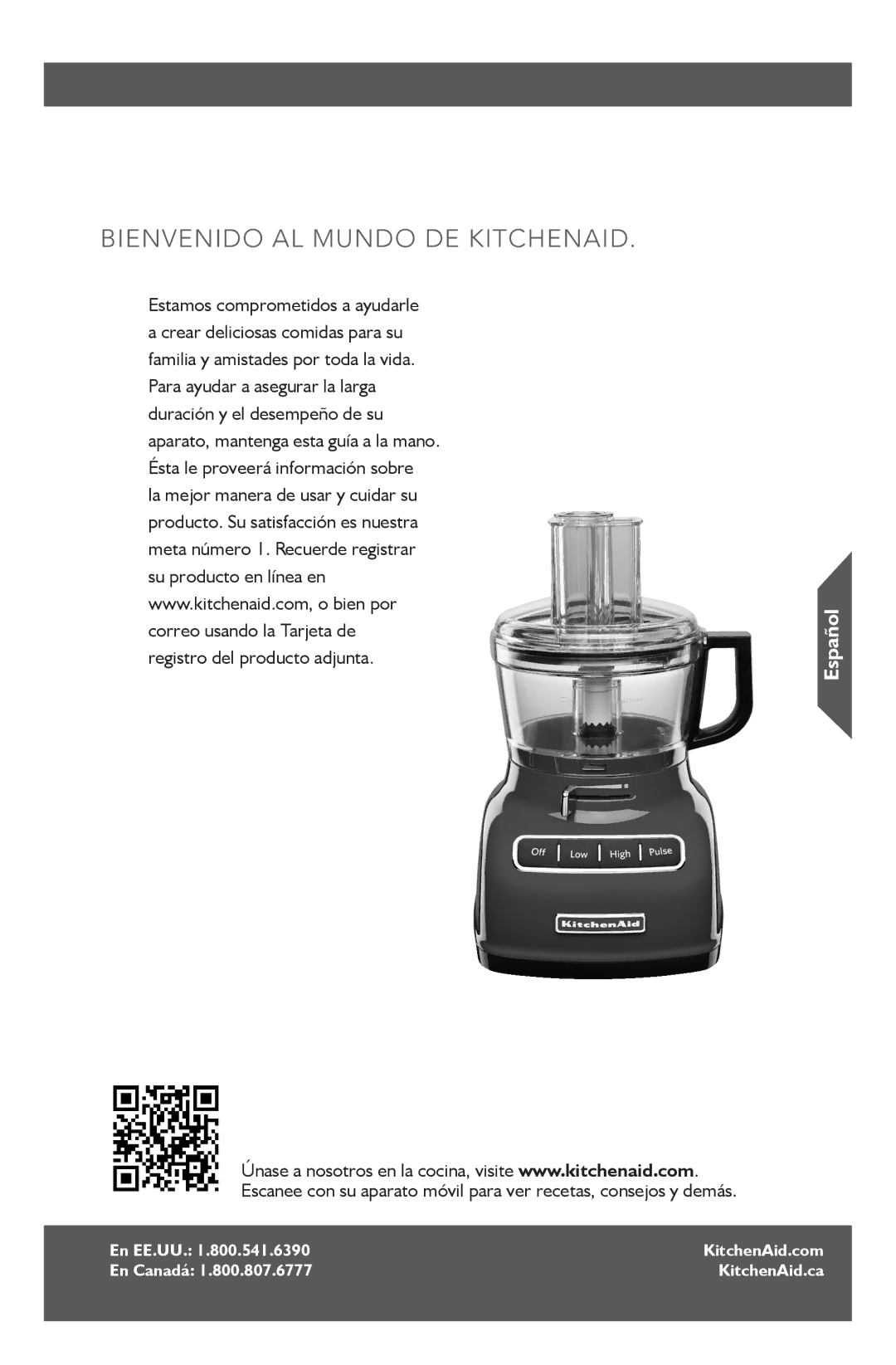 KitchenAid KFP0722 manual Bienvenido AL Mundo DE Kitchenaid 