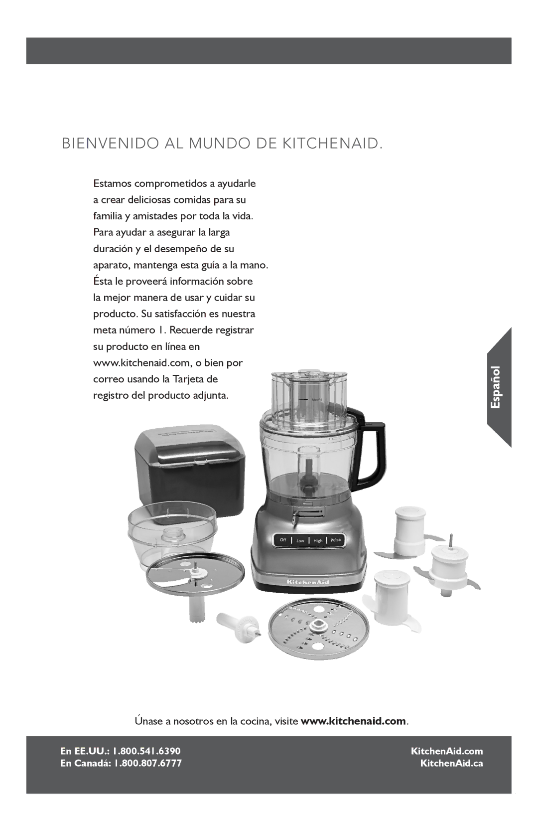 KitchenAid KFP1133 manual Bienvenido AL Mundo DE Kitchenaid 