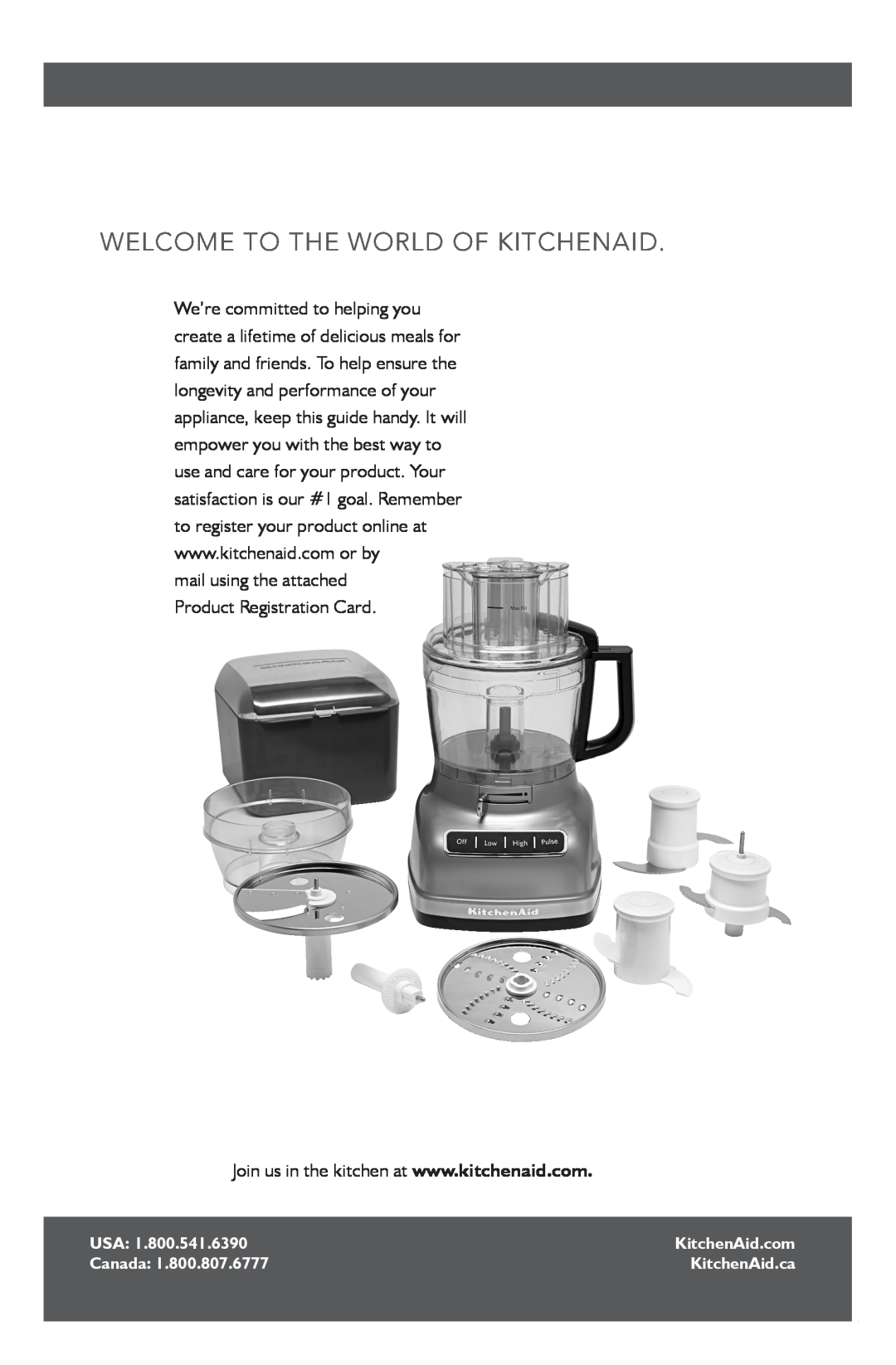 KitchenAid KFP1133 manual Cmd + Shift Click To Change Copy, Welcome To The World Of Kitchenaid, Canada, KitchenAid.ca 
