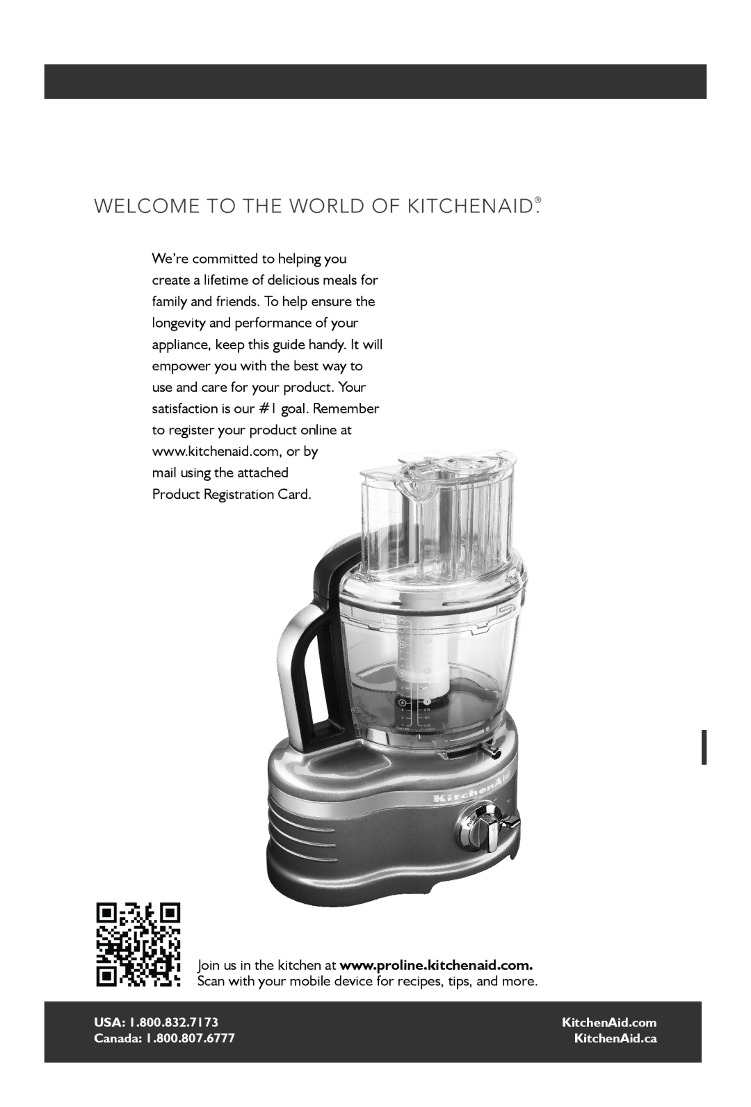 KitchenAid KFP1642 manual Mail using the attached Product Registration Card 