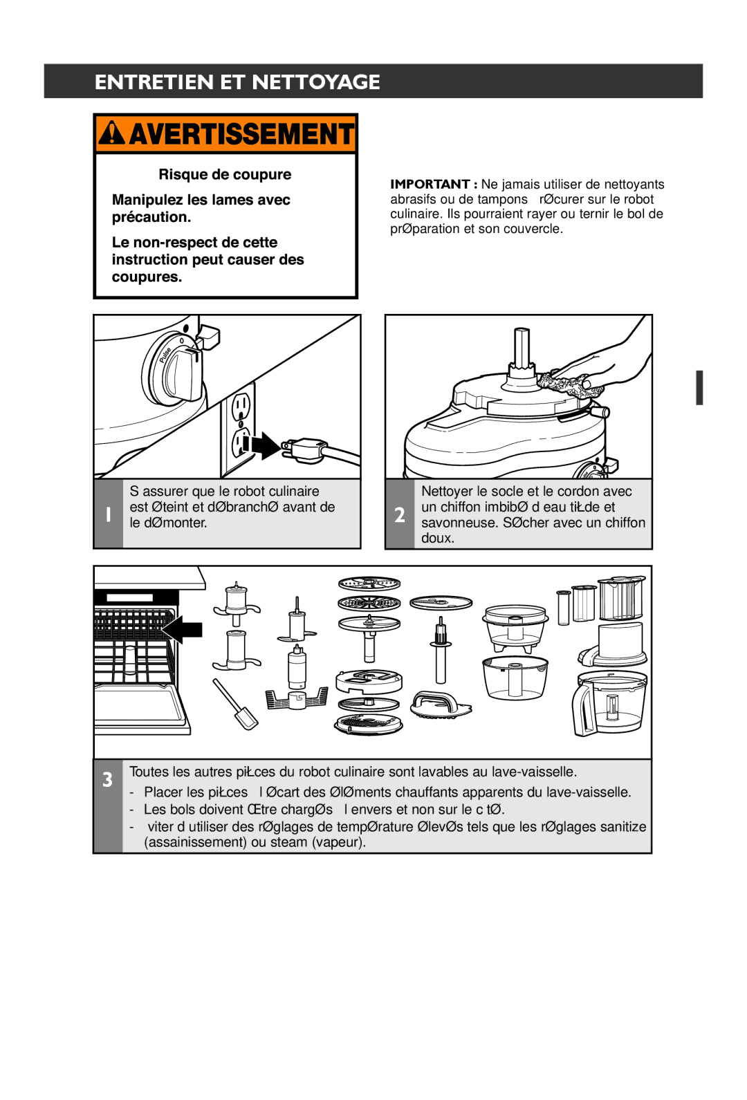 KitchenAid KFP1642 manual Entretien ET Nettoyage 