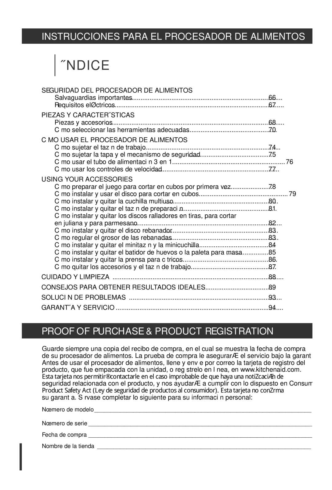 KitchenAid KFP1642 manual Instrucciones Para EL Procesador DE Alimentos, Salvaguardias importantes Requisitos eléctricos 