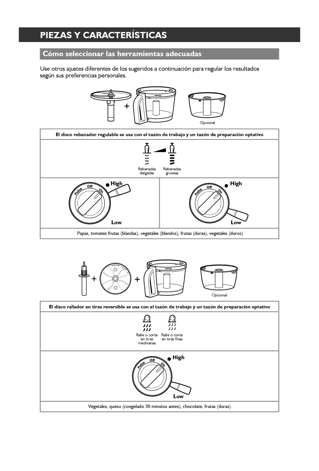 KitchenAid KFP1642 manual Low 