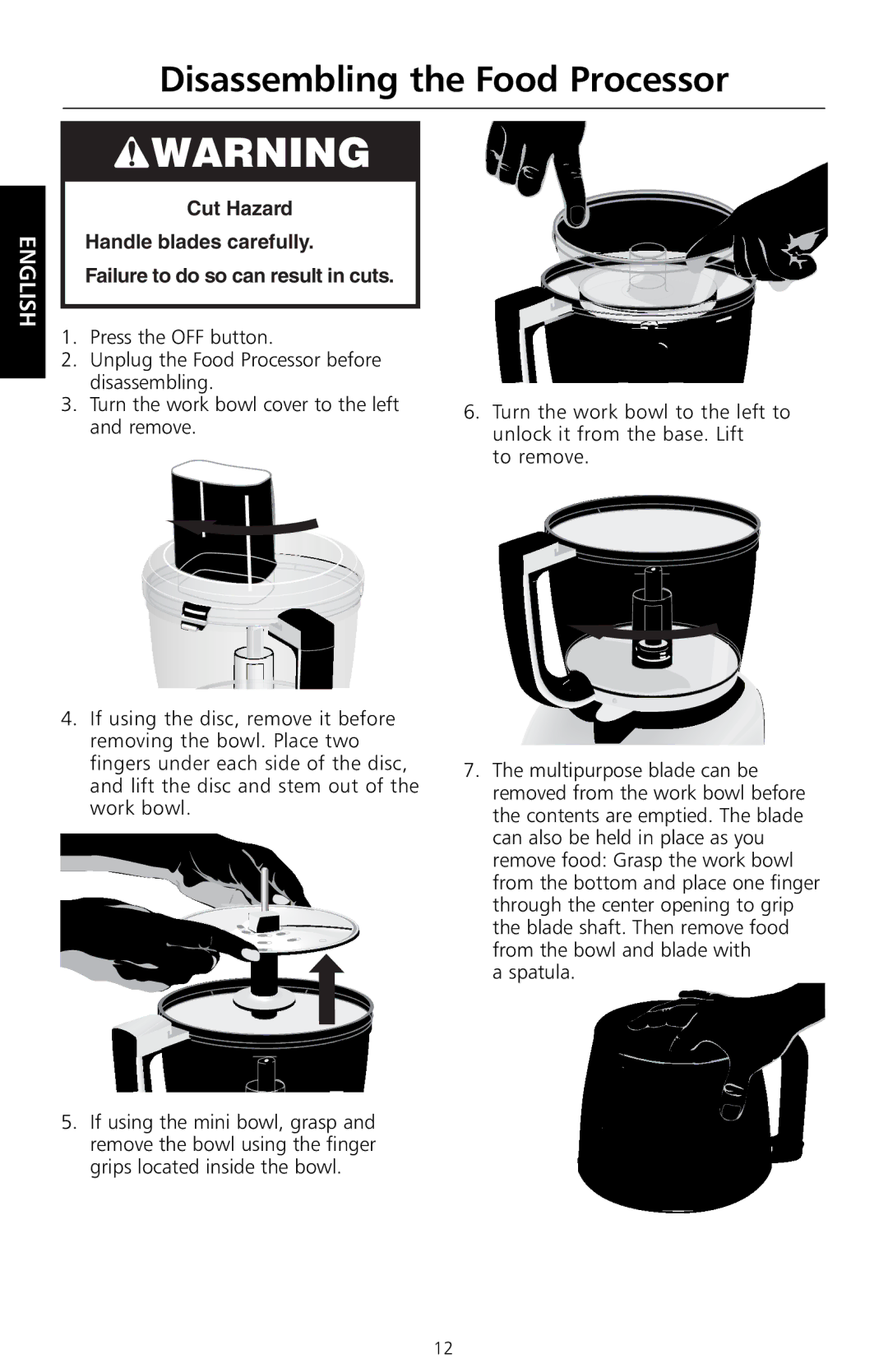 KitchenAid KFP710, KFP730, KFP720, KFP715 manual Disassembling the Food Processor 