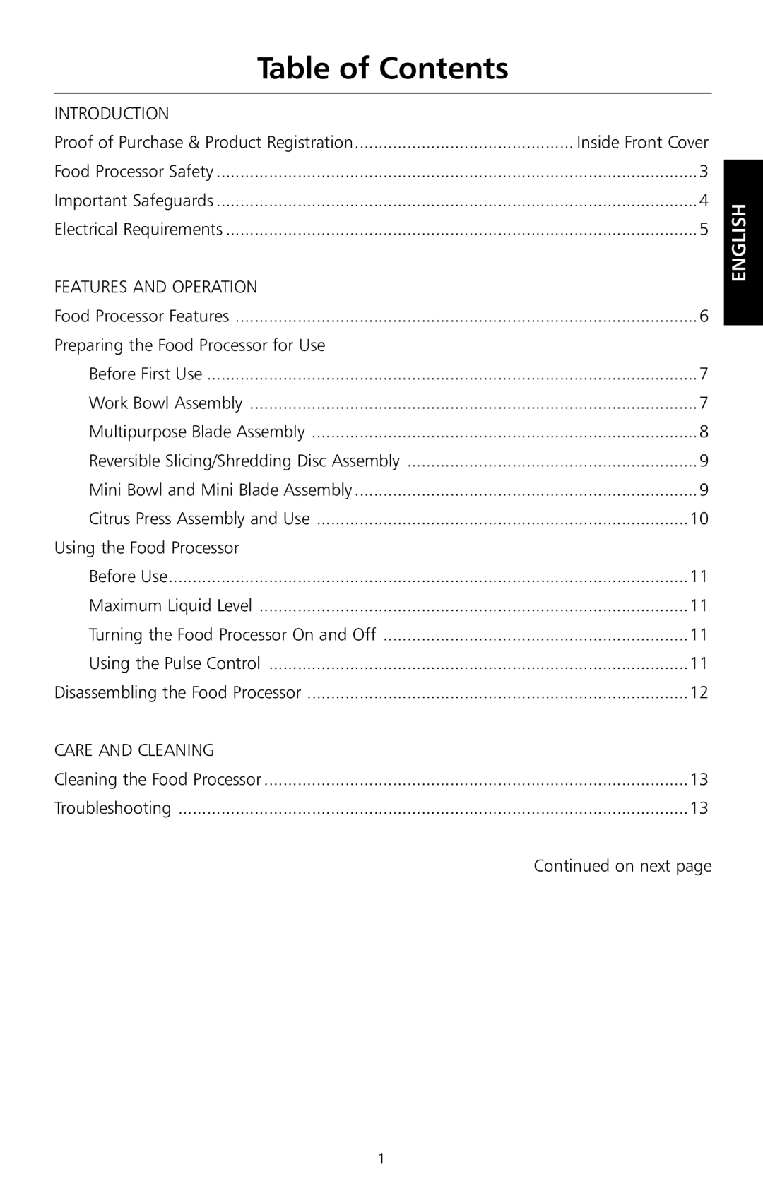 KitchenAid KFP715, KFP730, KFP720, KFP710 manual Table of Contents 