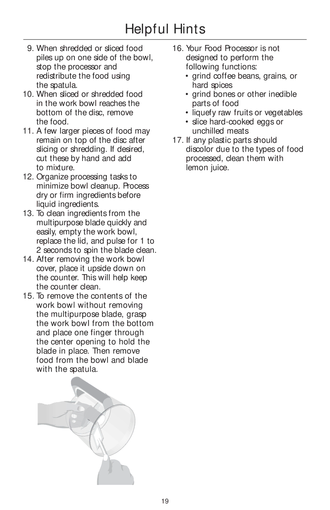 KitchenAid KFP730, KFP720, KFP710 manual Helpful Hints 