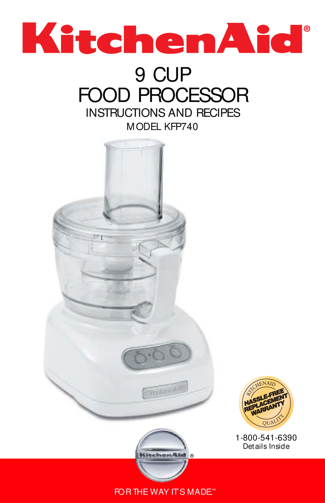 KitchenAid KFP740 manual CUP Food Processor 