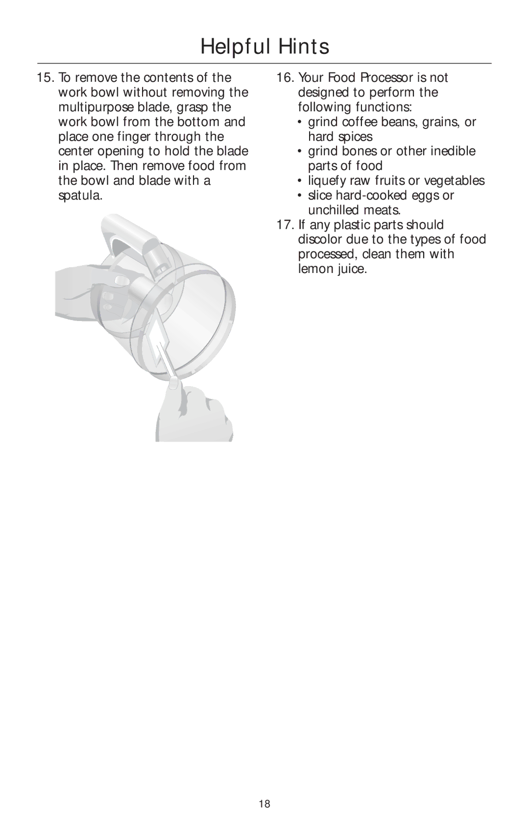 KitchenAid KFP740 manual Helpful Hints 