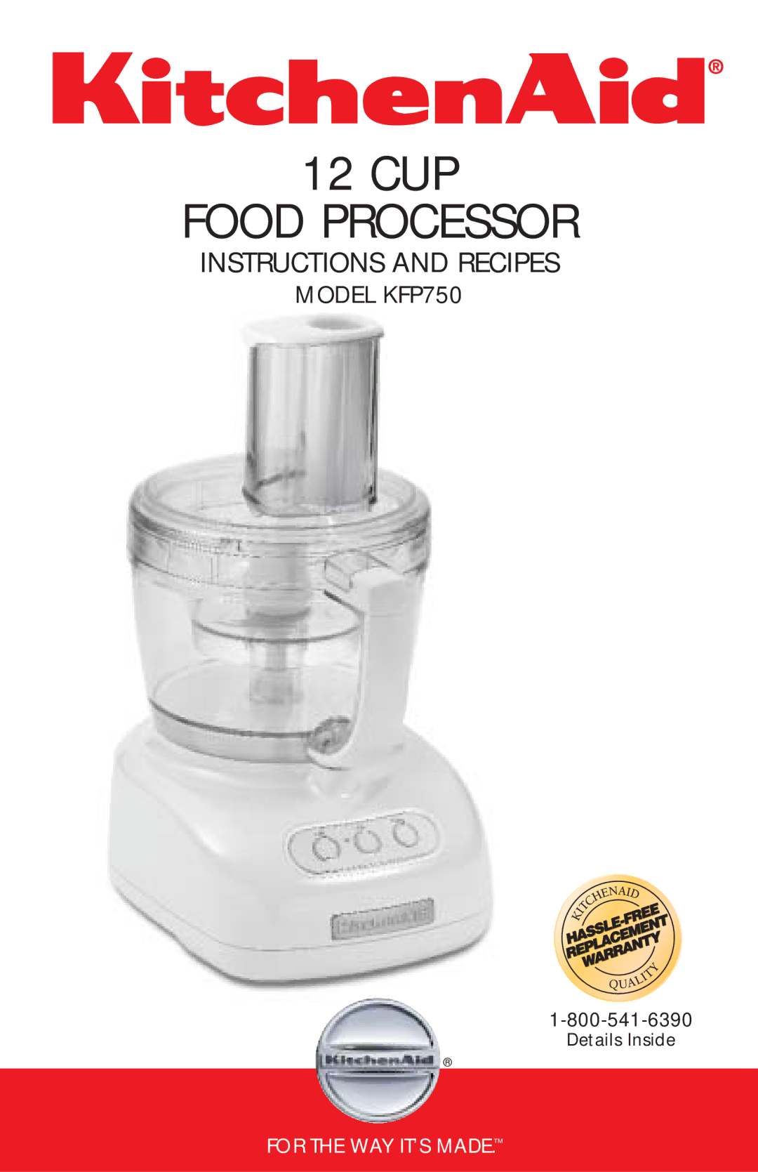 KitchenAid KFP750 manual Food Processor, Details Inside 