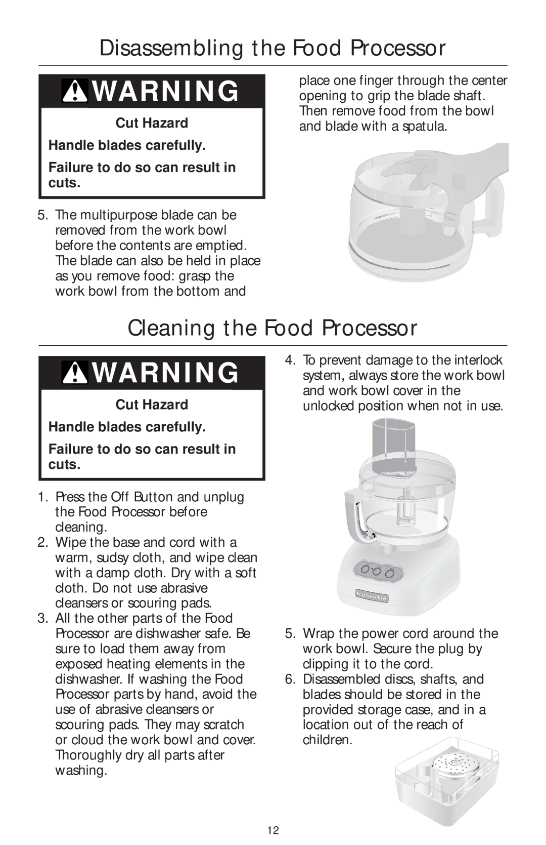 KitchenAid KFP750 manual Cleaning the Food Processor 