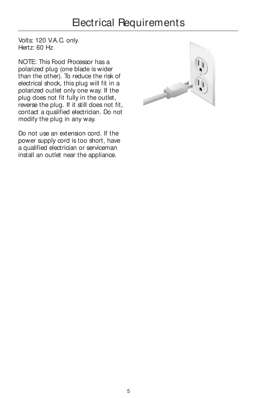 KitchenAid KFP750 manual Electrical Requirements 