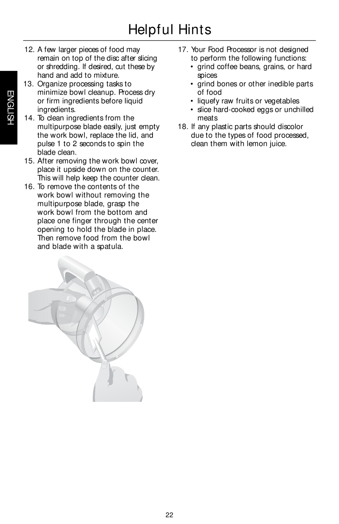 KitchenAid KFPM770, KFPW760, KFPM773, KFPW763 manual Helpful Hints 