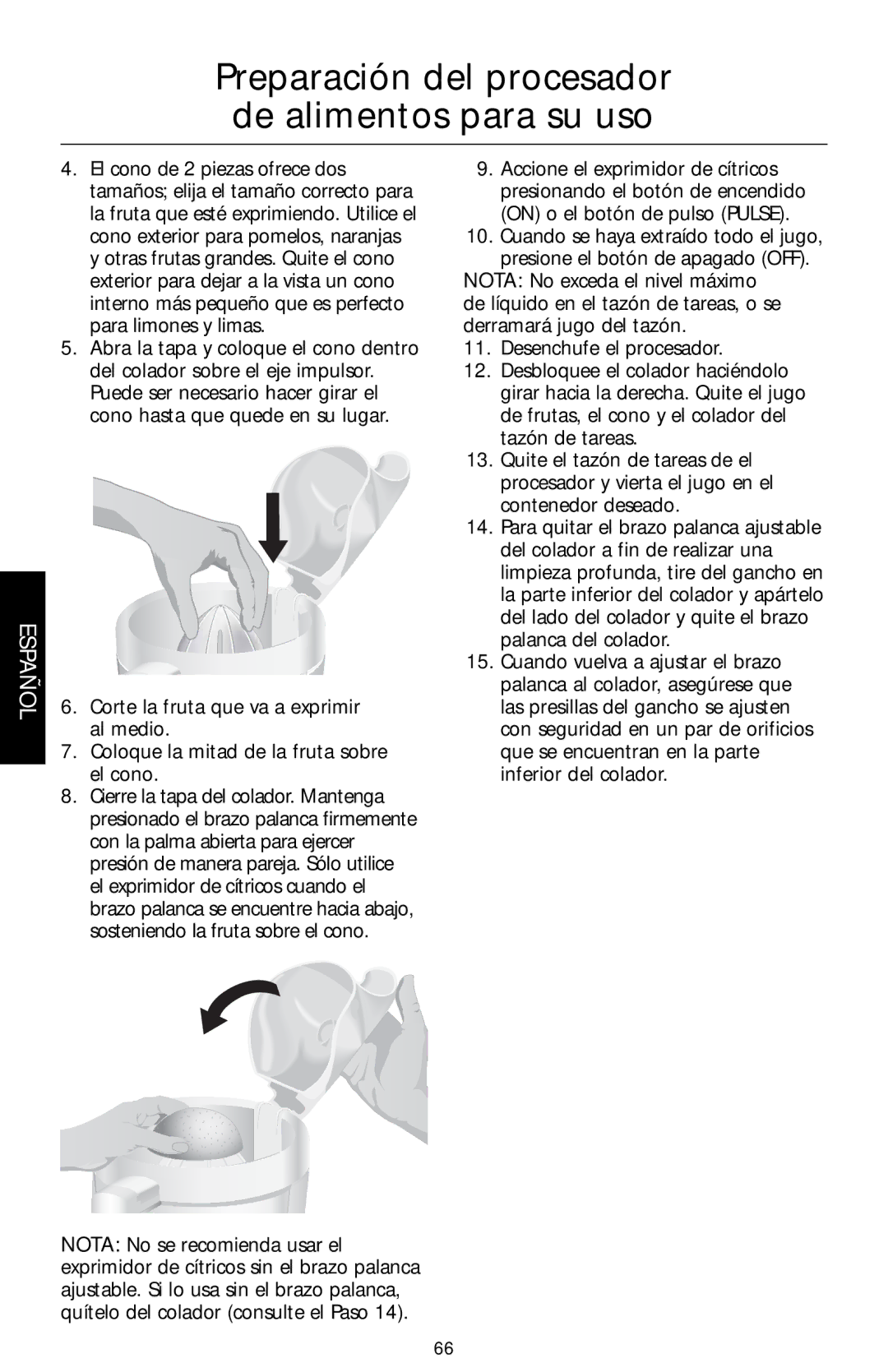 KitchenAid KFPM770, KFPW760, KFPM773, KFPW763 manual Preparación del procesador de alimentos para su uso 