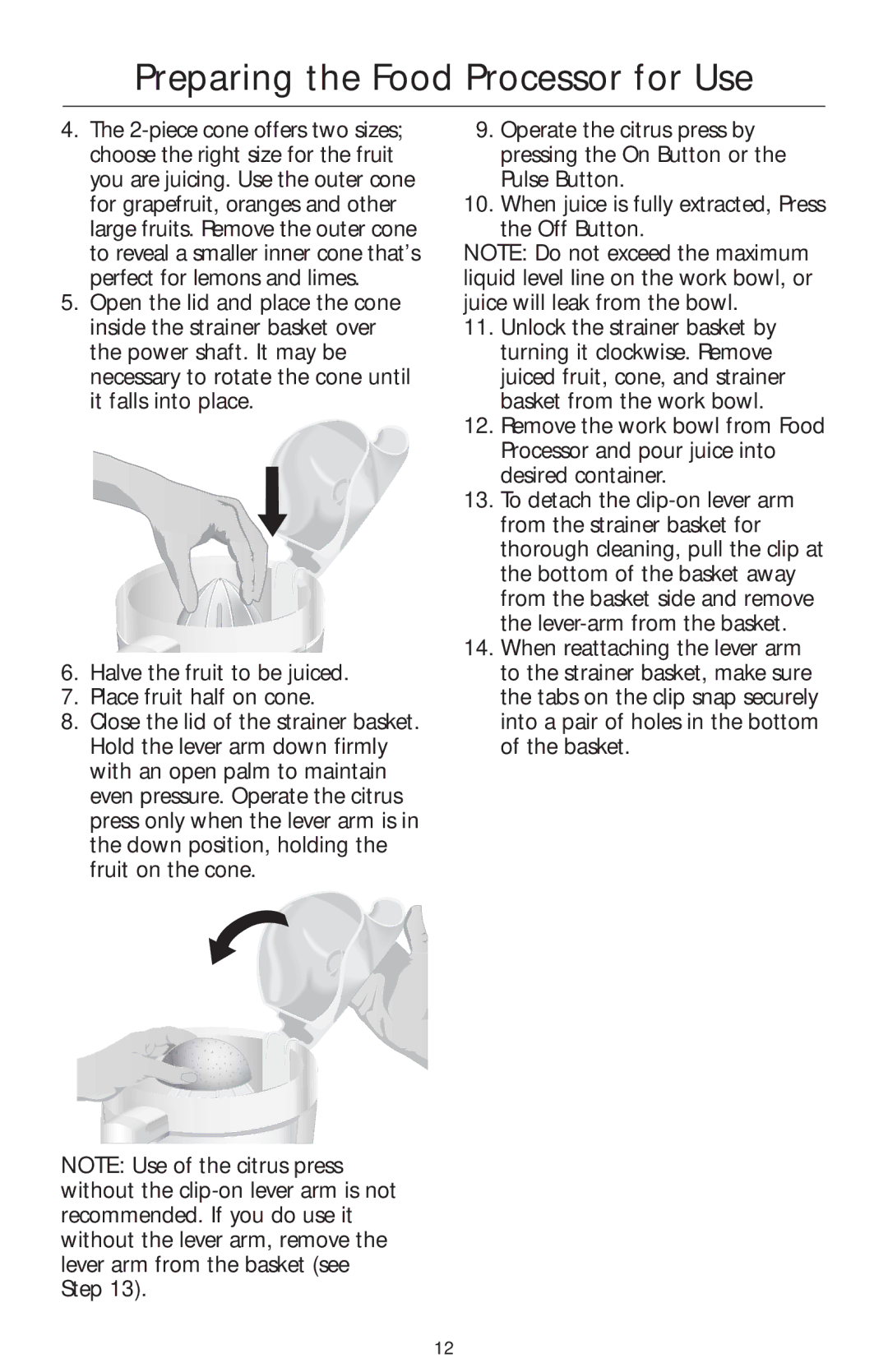 KitchenAid KFPM770, KFPW760 manual Preparing the Food Processor for Use 