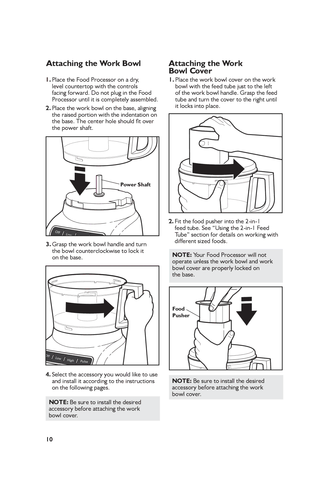 KitchenAid KFPO711CUO, KFP0711 manual Setting Up Your Food Processor, Attaching the Work Bowl Cover 