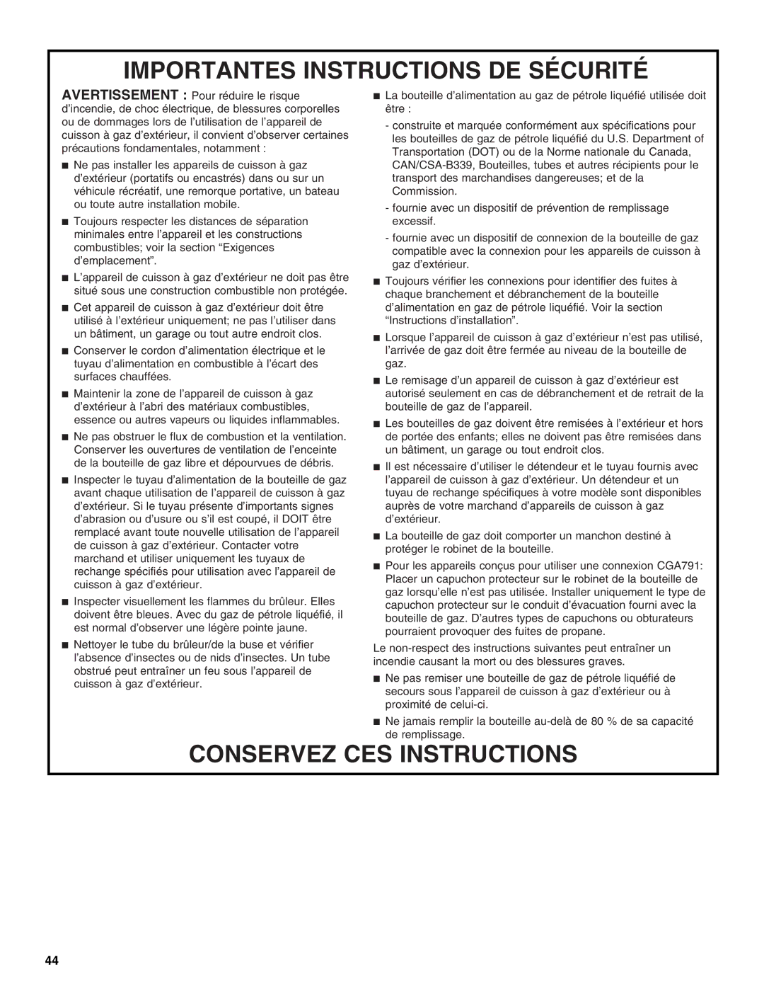 KitchenAid KFRU271VSS installation instructions Conservez CES Instructions 