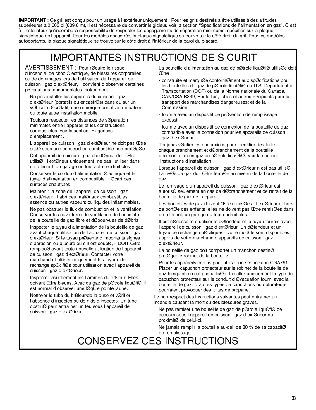 KitchenAid KFRU488TSS installation instructions Conservez CES Instructions 