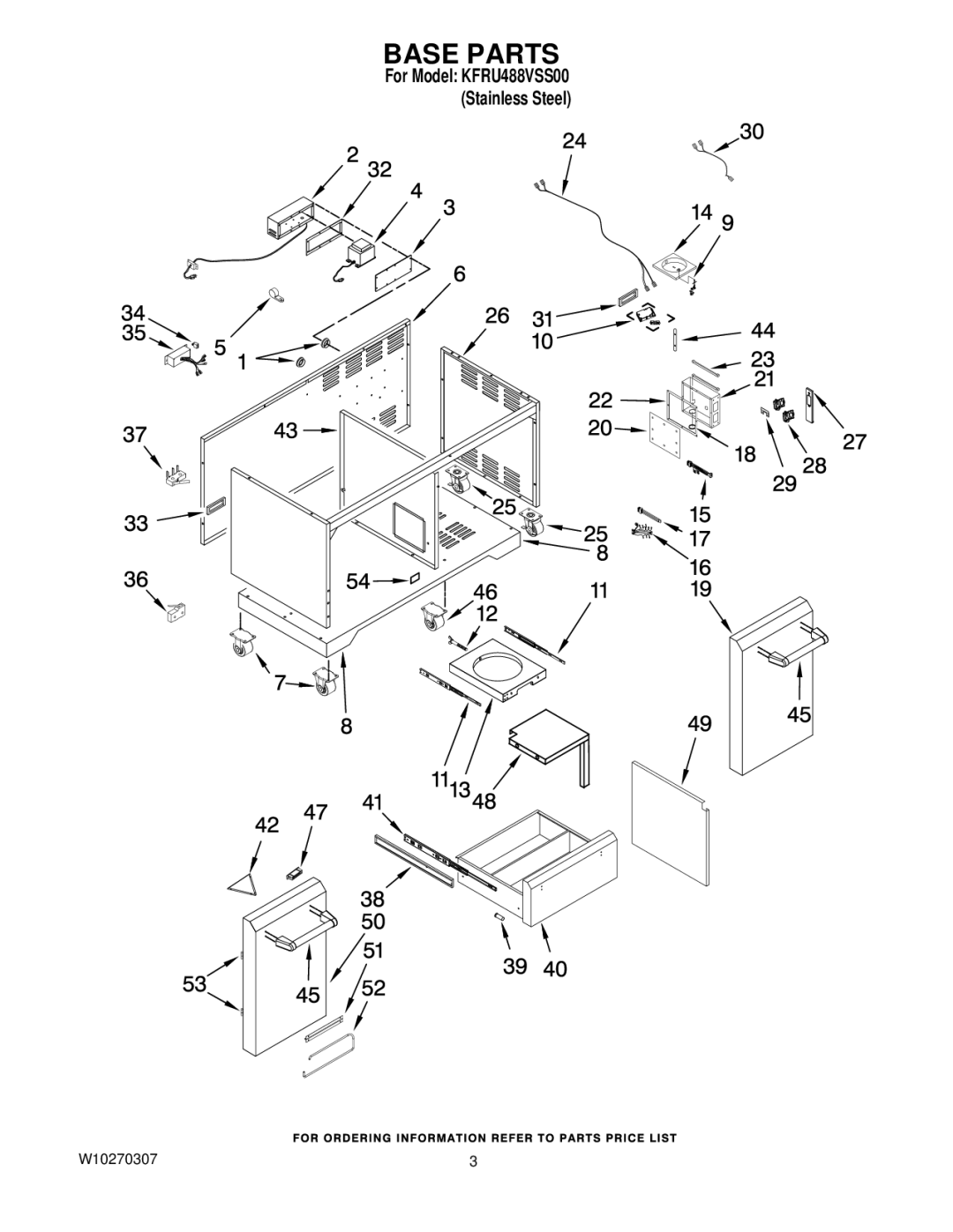 KitchenAid KFRU488VSS00 manual Base Parts 