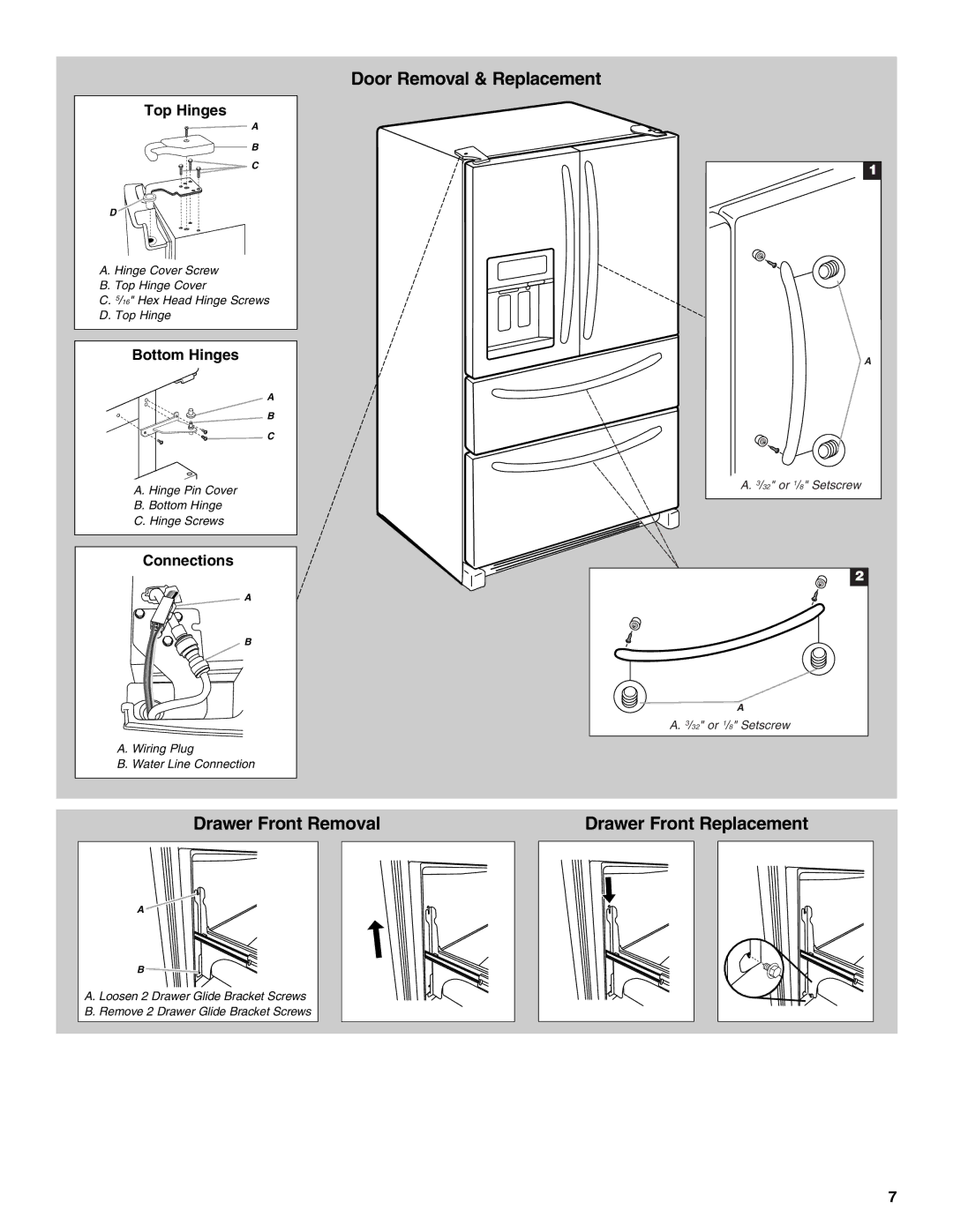 KitchenAid KFXS25RYWH installation instructions Drawer Front Replacement 