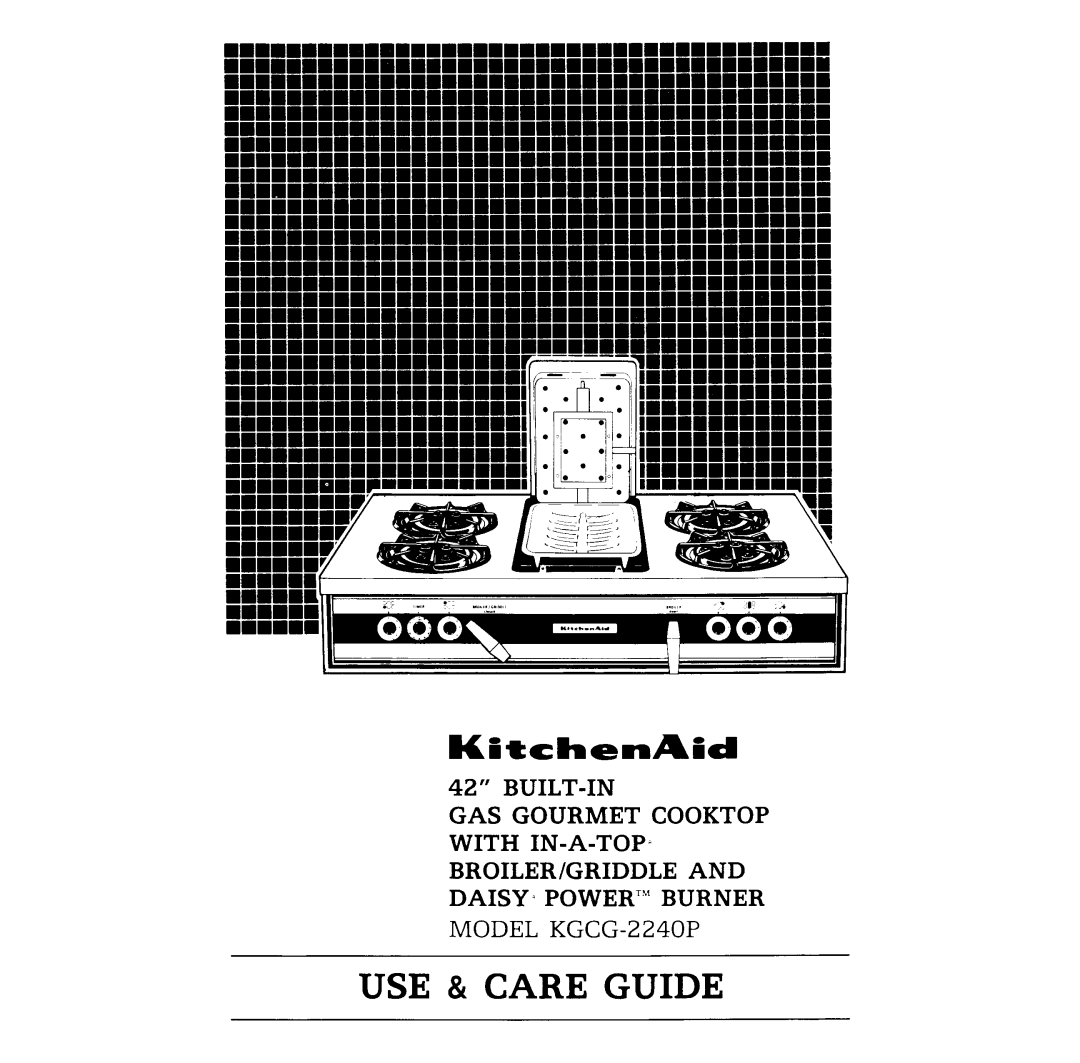 KitchenAid KGCG-2240P manual 