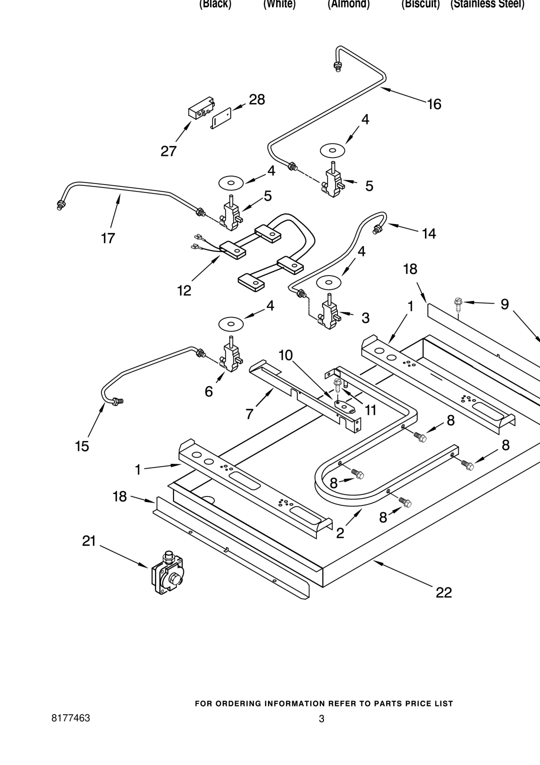 KitchenAid KGCS105GAL2, KGCS105GSS2, KGCS105GBT2, KGCS105GBL2, KGCS105GWH2 manual Burner BOX, GAS VALVES, and Switches 