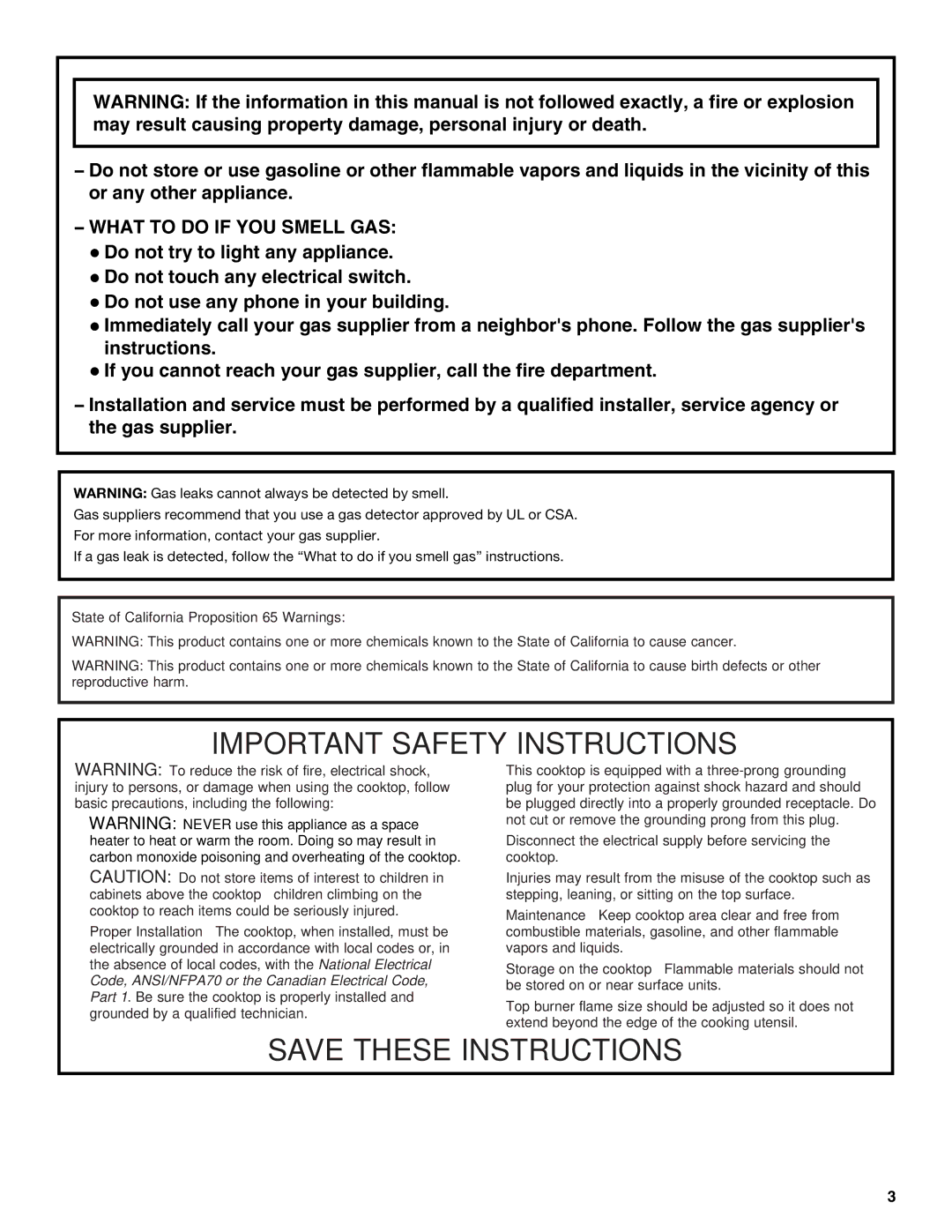 KitchenAid KGCU483VSS manual Important Safety Instructions 