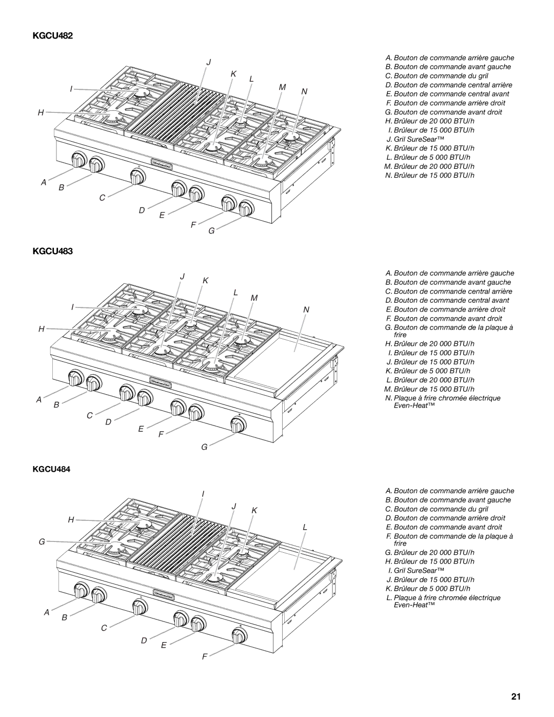 KitchenAid W10190547A, KGCU62, KGCU467, KGCU483, KGCU484, KGCU407, KGCU463 manual KGCU482 