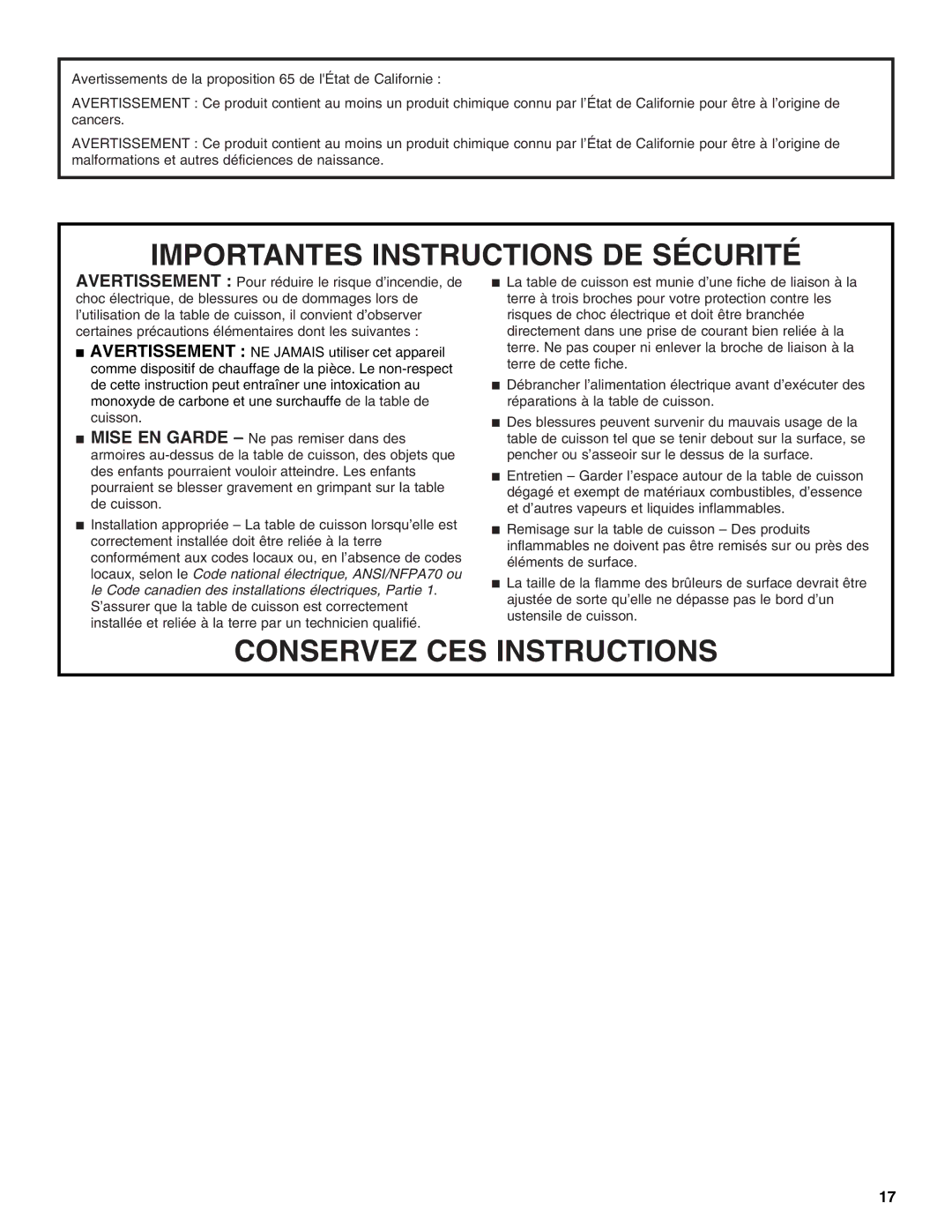 KitchenAid KGCV566 manual Conservez CES Instructions 