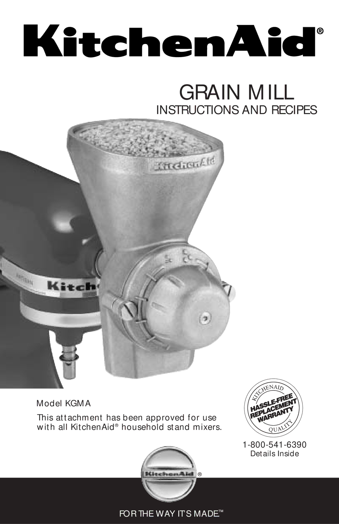 KitchenAid KGMA manual Grain Mill 