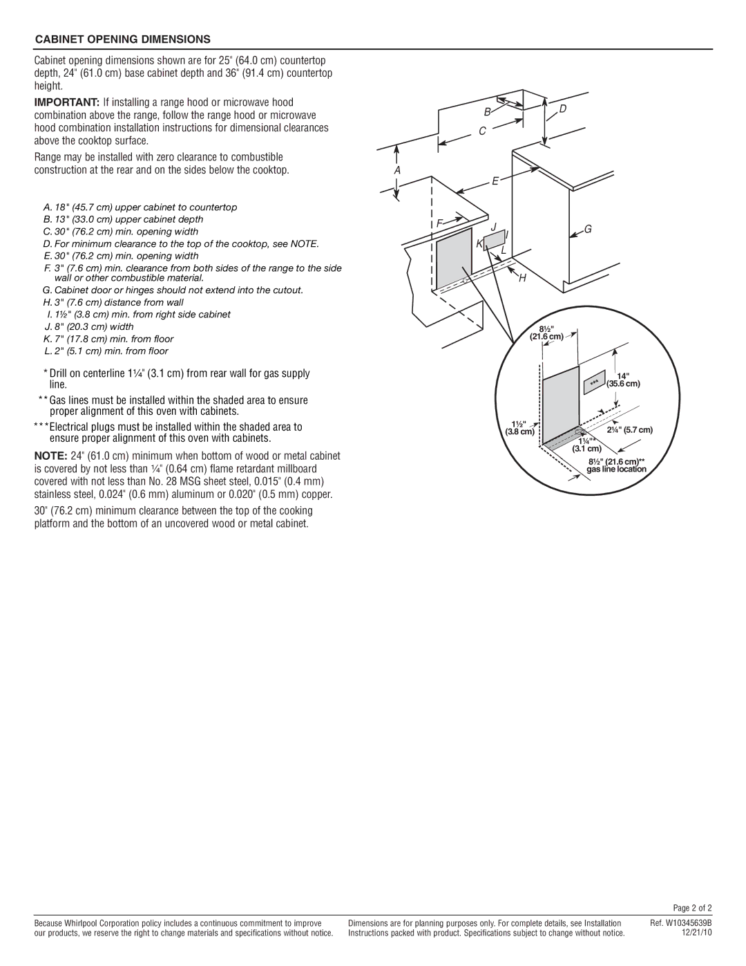 KitchenAid KGRS505X dimensions Cabinet Opening Dimensions, 35.6 cm 