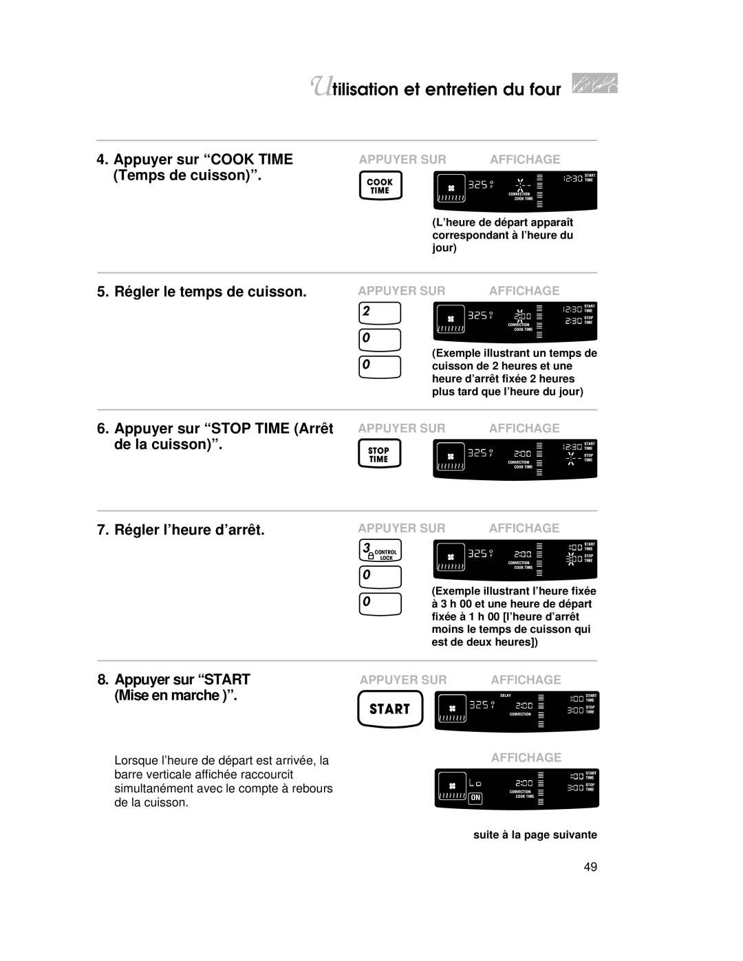 KitchenAid KGRT507 warranty Régler l’heure d’arrêt 