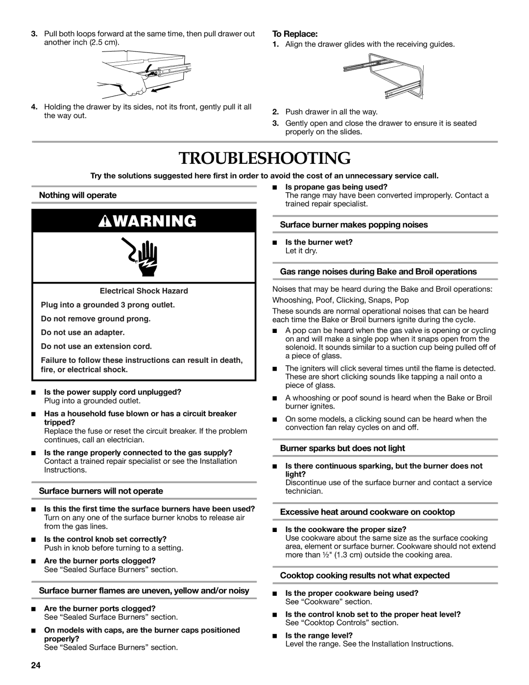 KitchenAid KGSS907, KGSK901, KGRS807 manual Troubleshooting 