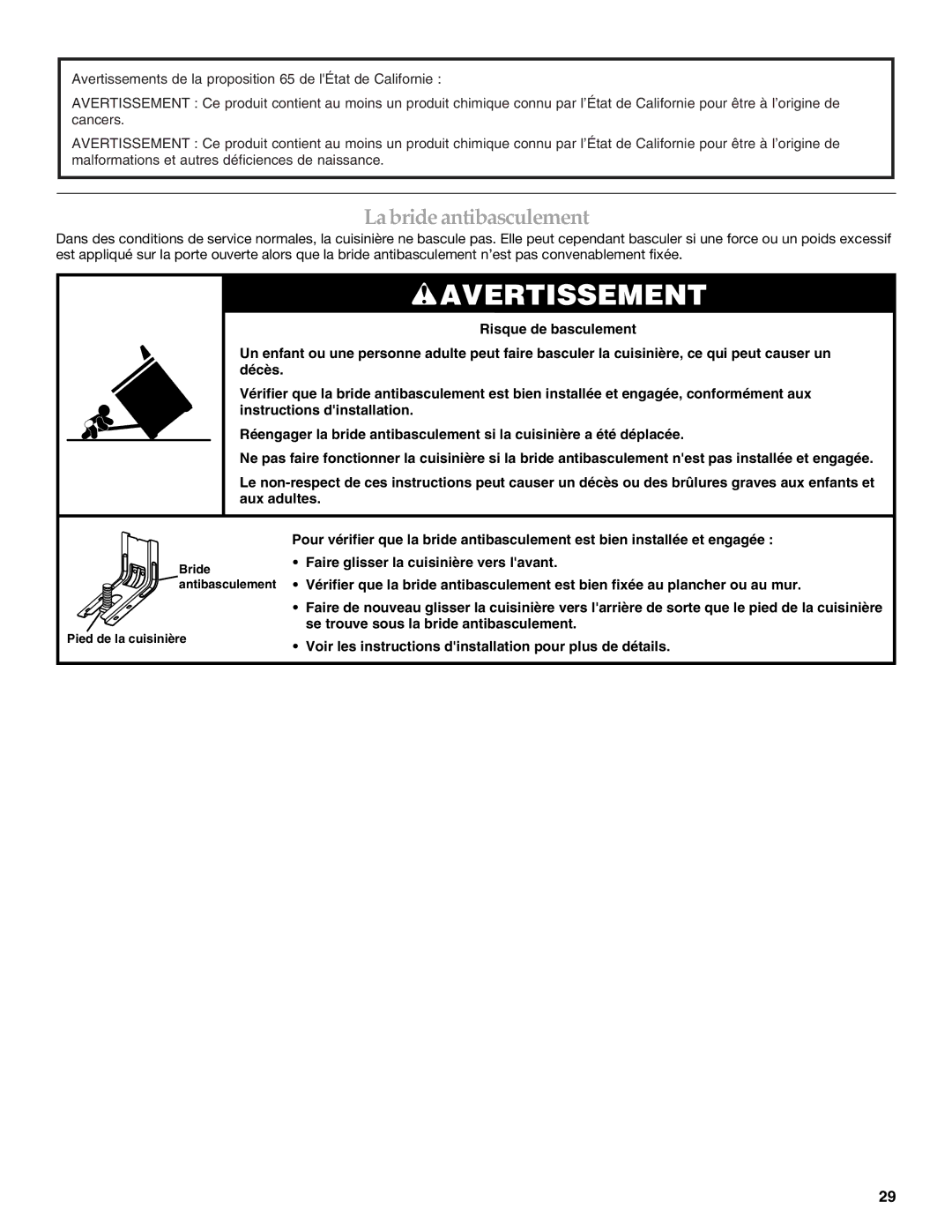 KitchenAid KGRS807, KGSS907, KGSK901 manual Labride antibasculement 