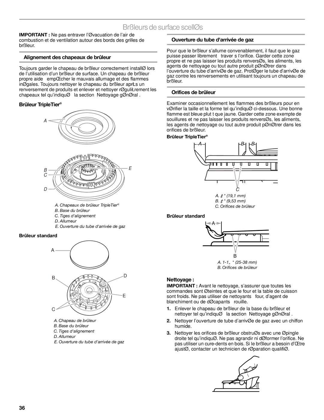 KitchenAid KGSS907, KGSK901 manual Brûleursdesurface scellés 