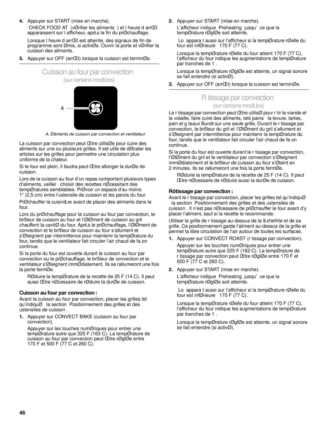 KitchenAid KGSS907, KGSK901 manual Cuisson aufourparconvection, Rôtissageparconvection, Cuisson au four par convection 