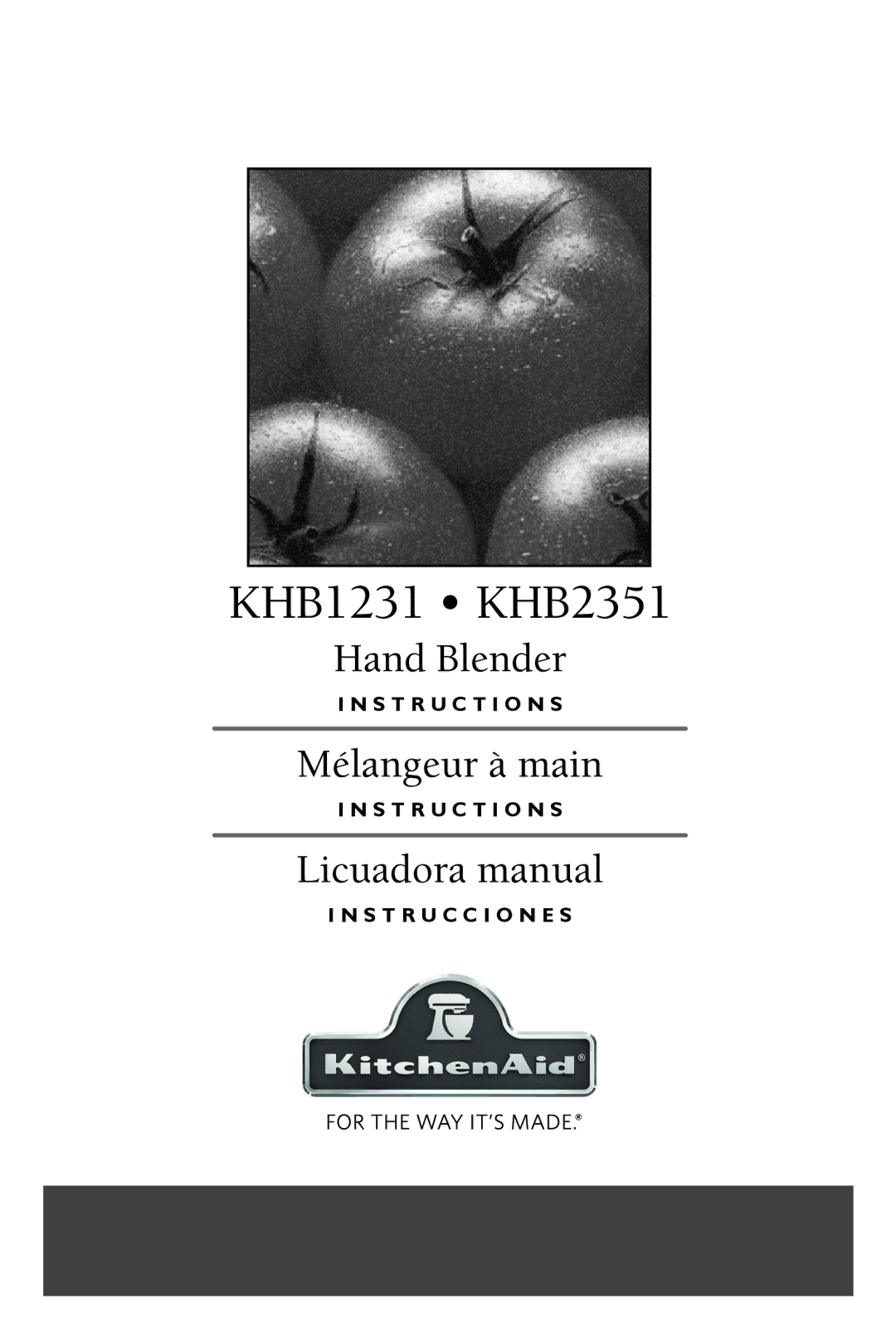 KitchenAid manual KHB1231 KHB2351 