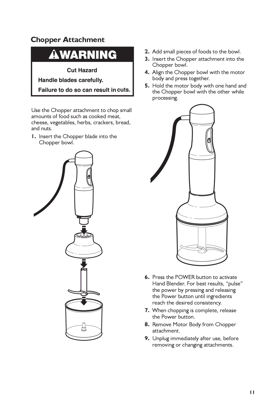 KitchenAid KHB2561CU, KHB2561OB manual Chopper Attachment 