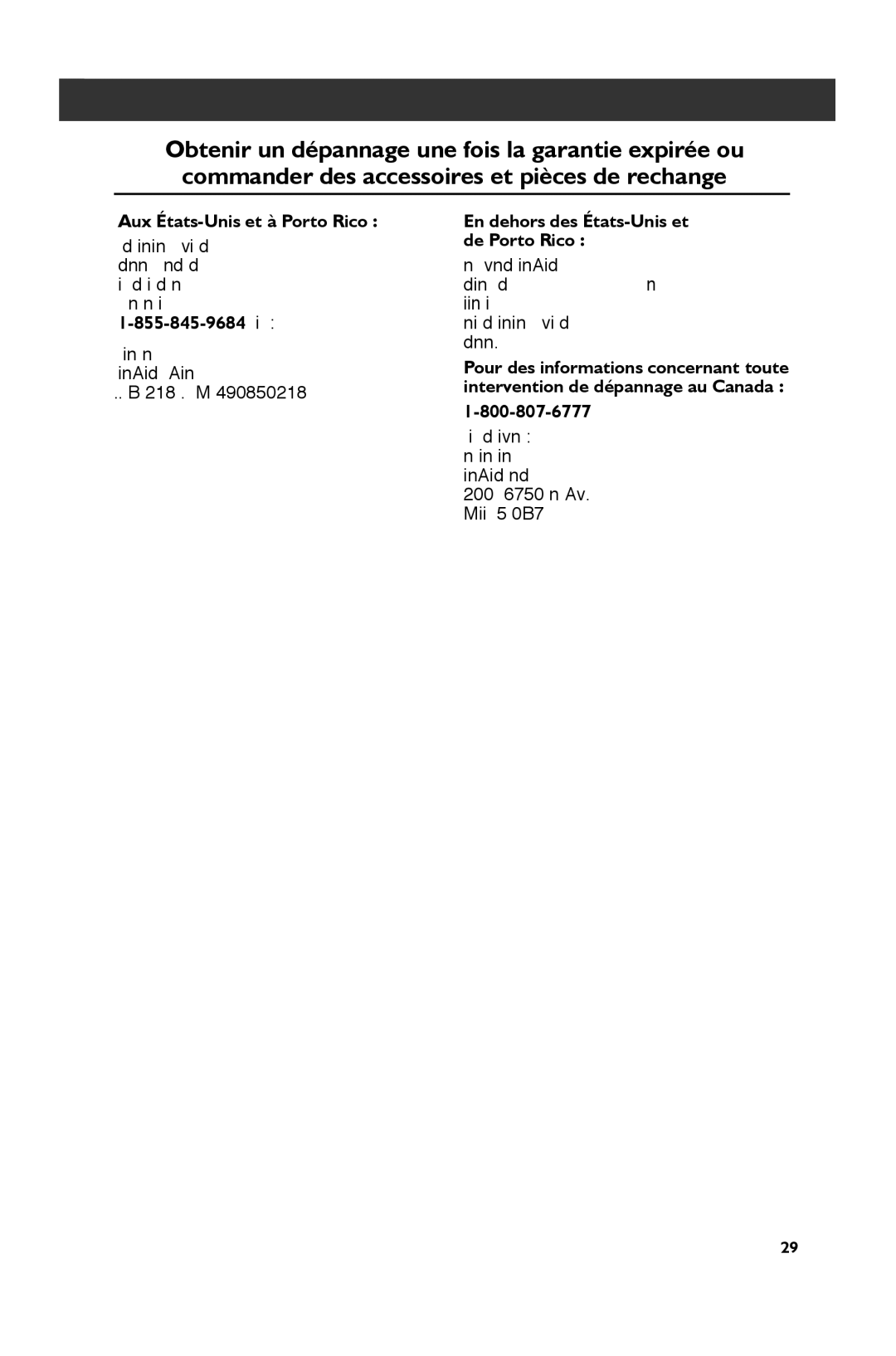 KitchenAid KHBC208, KHBC212, KHBC210 manual Aux États-Unis et à Porto Rico, En dehors des États-Unis et de Porto Rico 