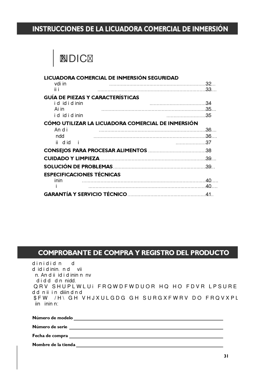 KitchenAid KHBC210 Licuadora Comercial DE Inmersión Seguridad, Guía DE Piezas Y Características, Especificaciones Técnicas 