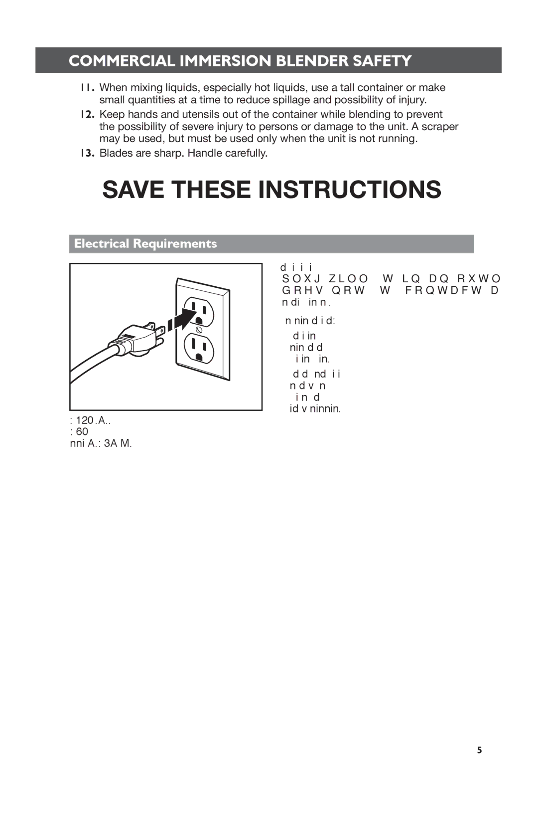 KitchenAid KHBC208, KHBC212, KHBC210 manual Electrical Requirements, Blades are sharp. Handle carefully 