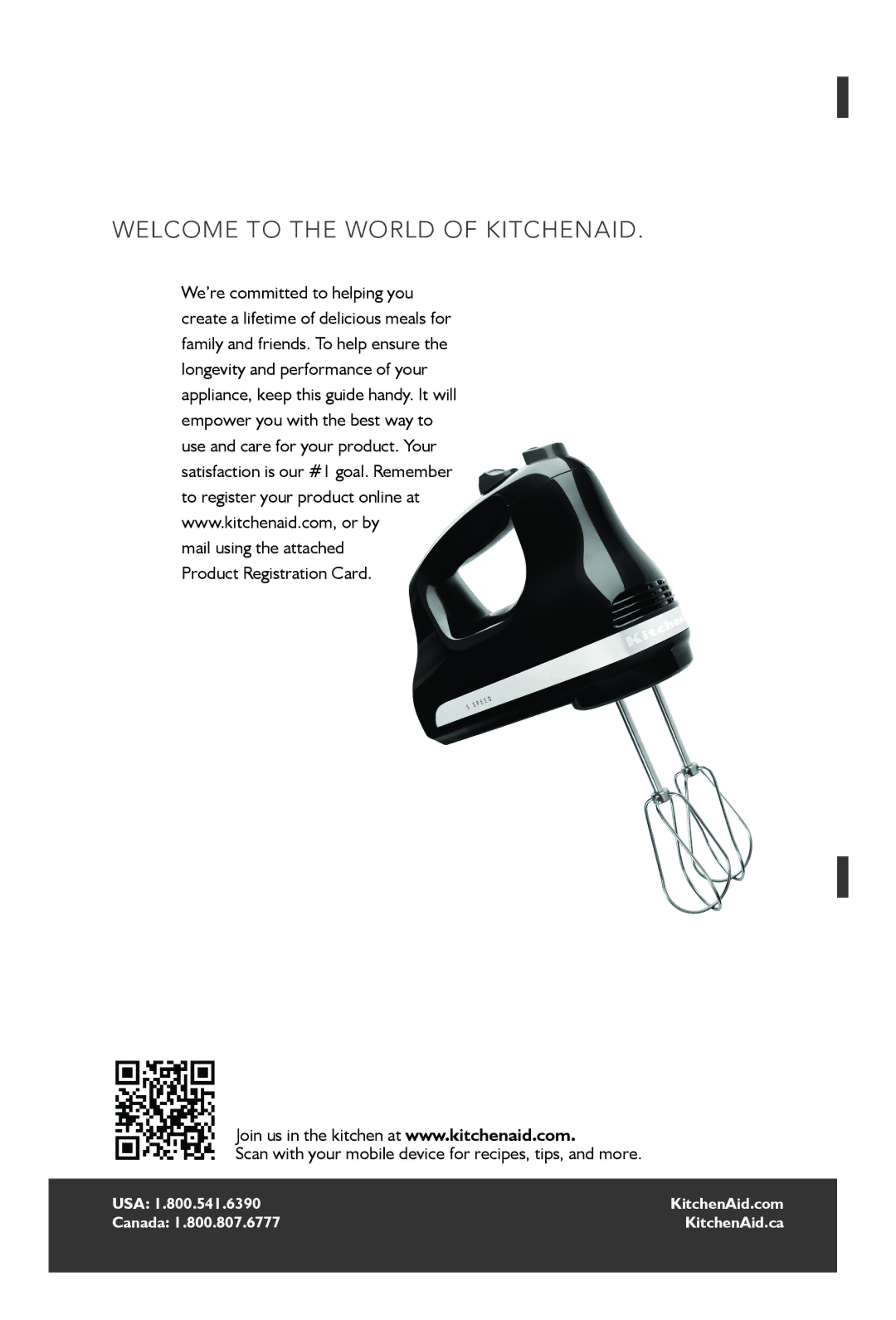 KitchenAid KHM31 manual Scan with your mobile device for recipes, tips, and more 