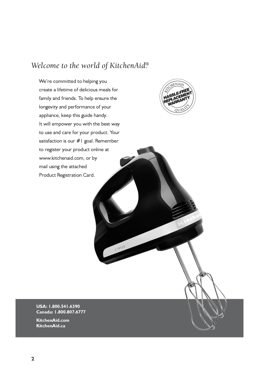 KitchenAid KHM51, KHM61 manual Welcome to the world of KitchenAid 