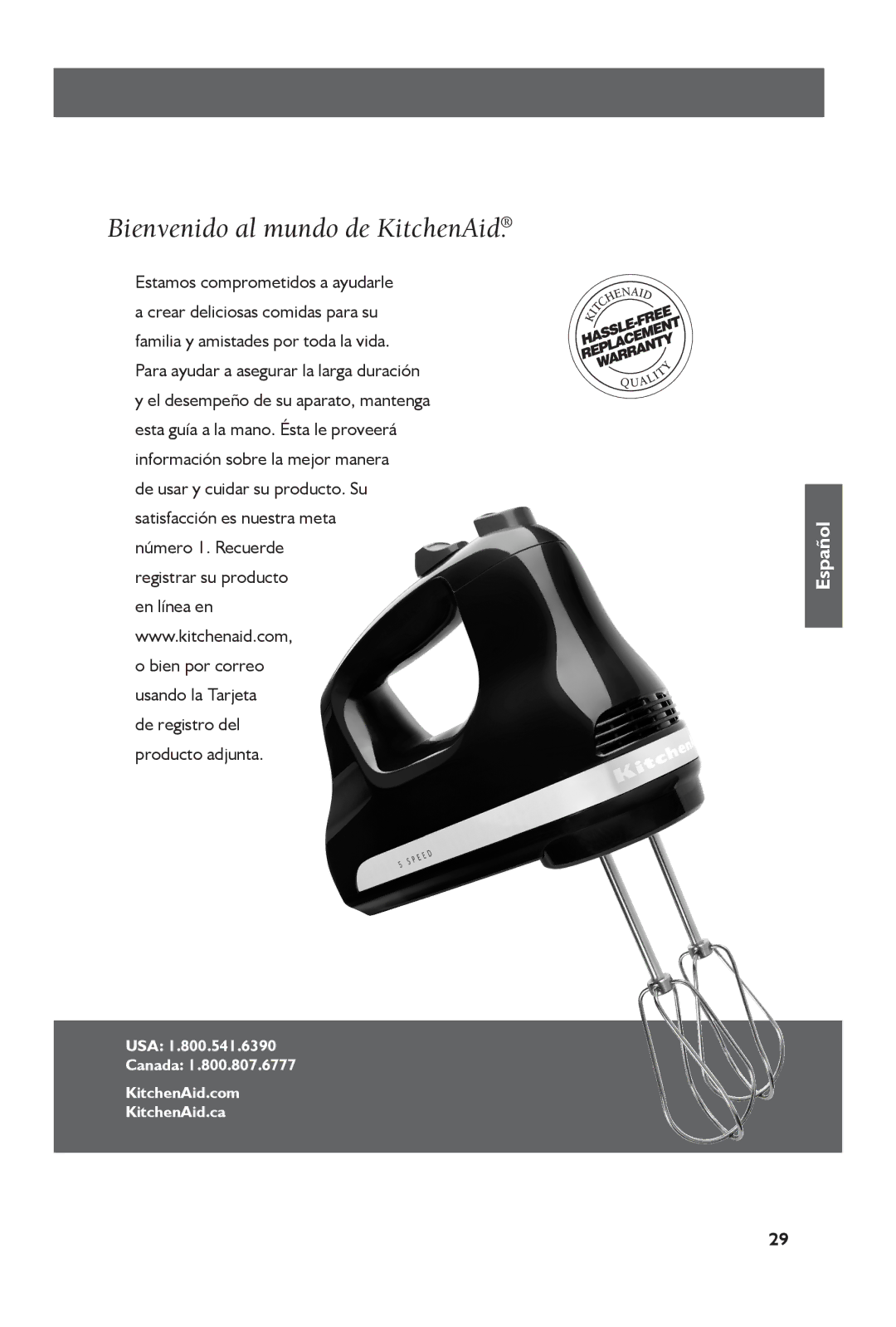 KitchenAid KHM61, KHM51 manual Bienvenido al mundo de KitchenAid 