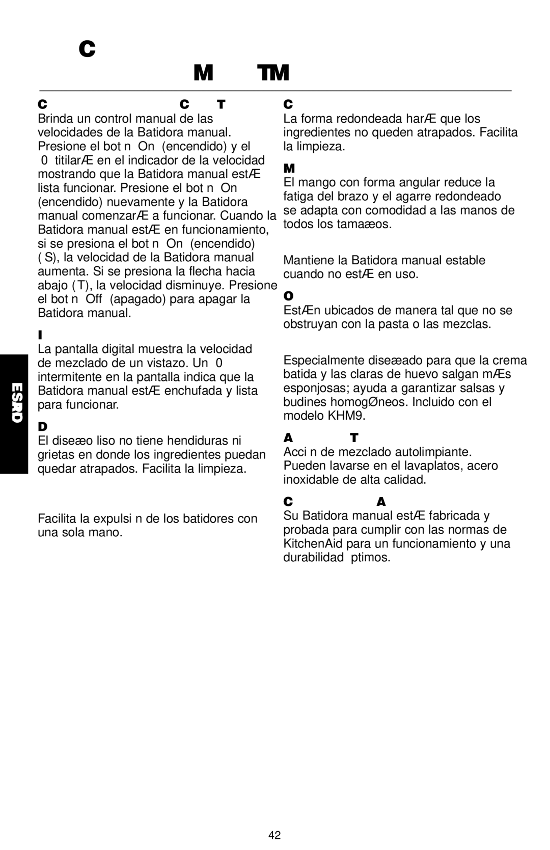 KitchenAid KHM9 Botón de gran tamaño para expulsar los batidores, Facilita la expulsión de los batidores con una sola mano 