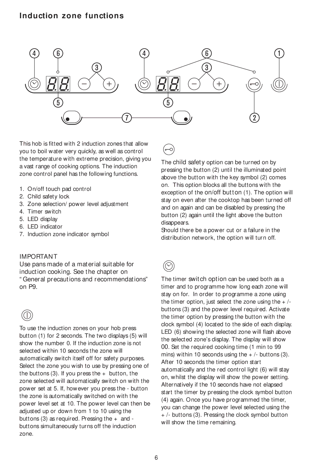 KitchenAid KHMS 9010/I manual Induction zone functions 