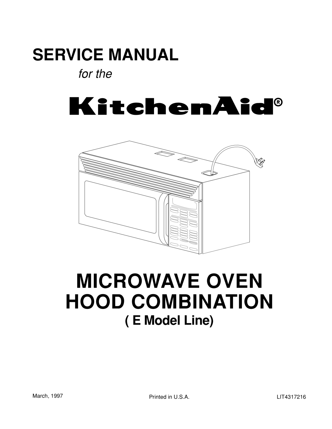 KitchenAid KHMS105E service manual Microwave Oven Hood Combination 