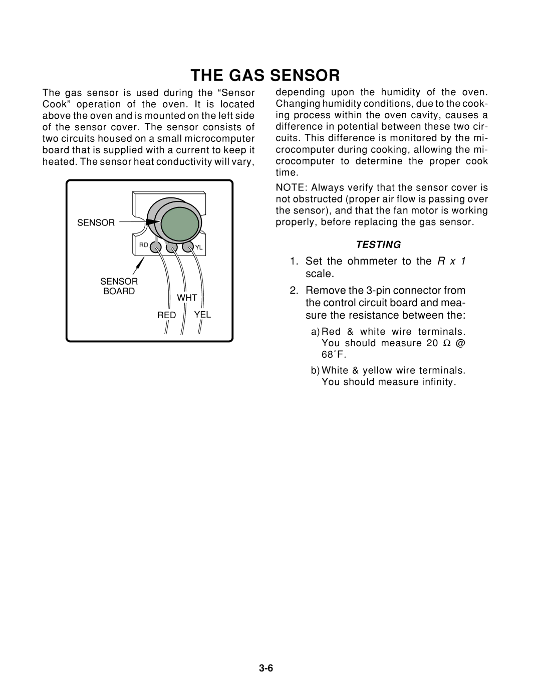 KitchenAid KHMS105E service manual GAS Sensor 