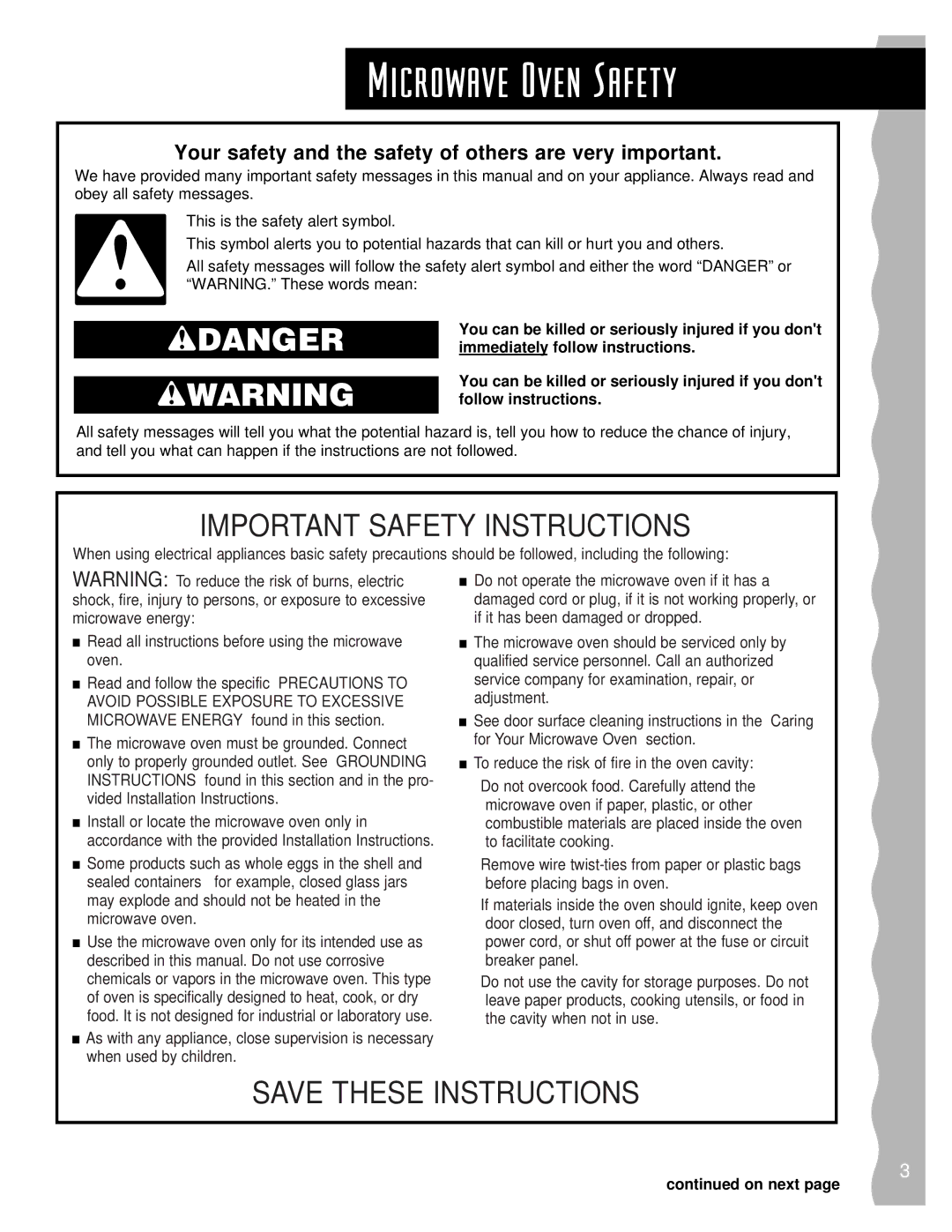 KitchenAid KHMS145J warranty Microwave Oven Safety, Your safety and the safety of others are very important 