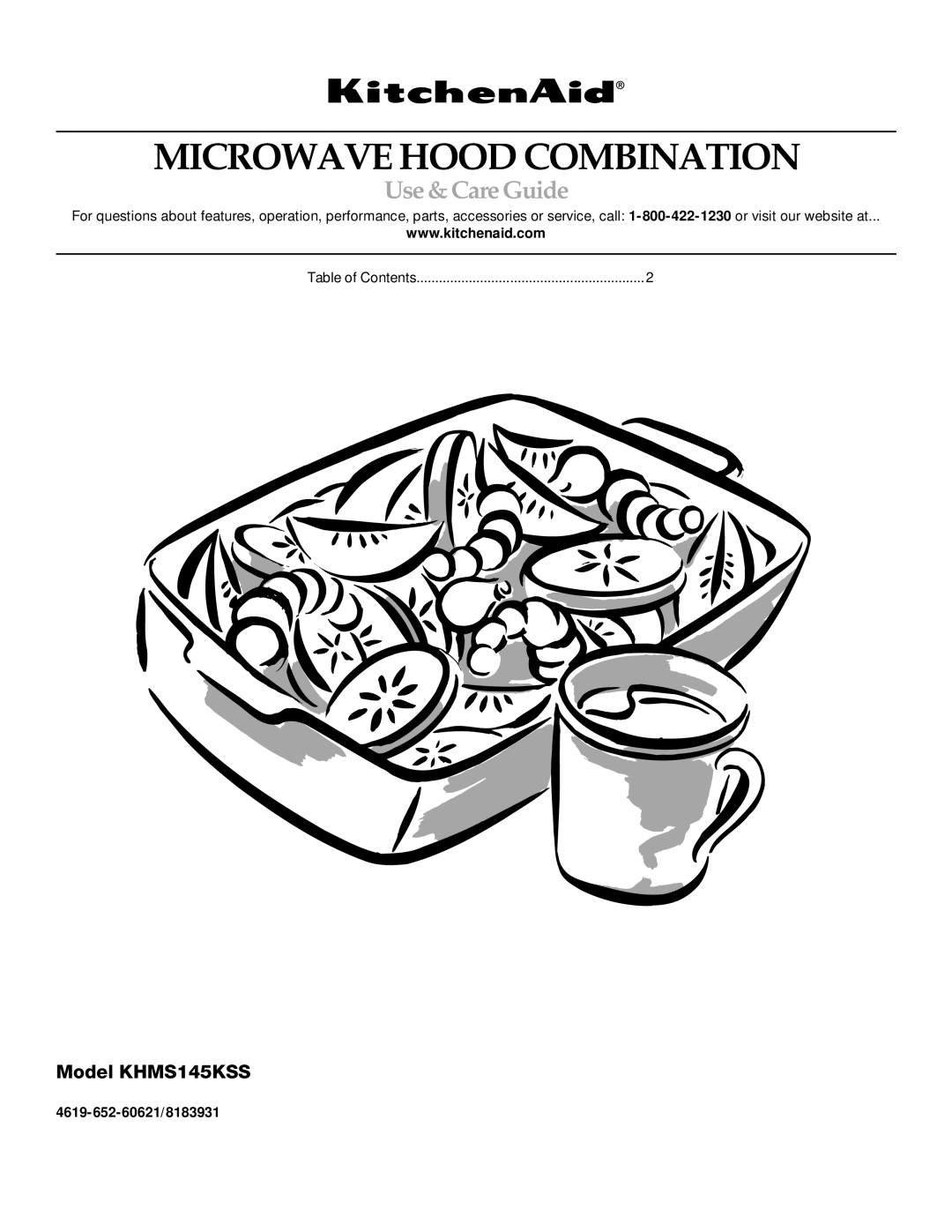 KitchenAid KHMS145KSS manual Microwave Hood Combination, Use & Care Guide 