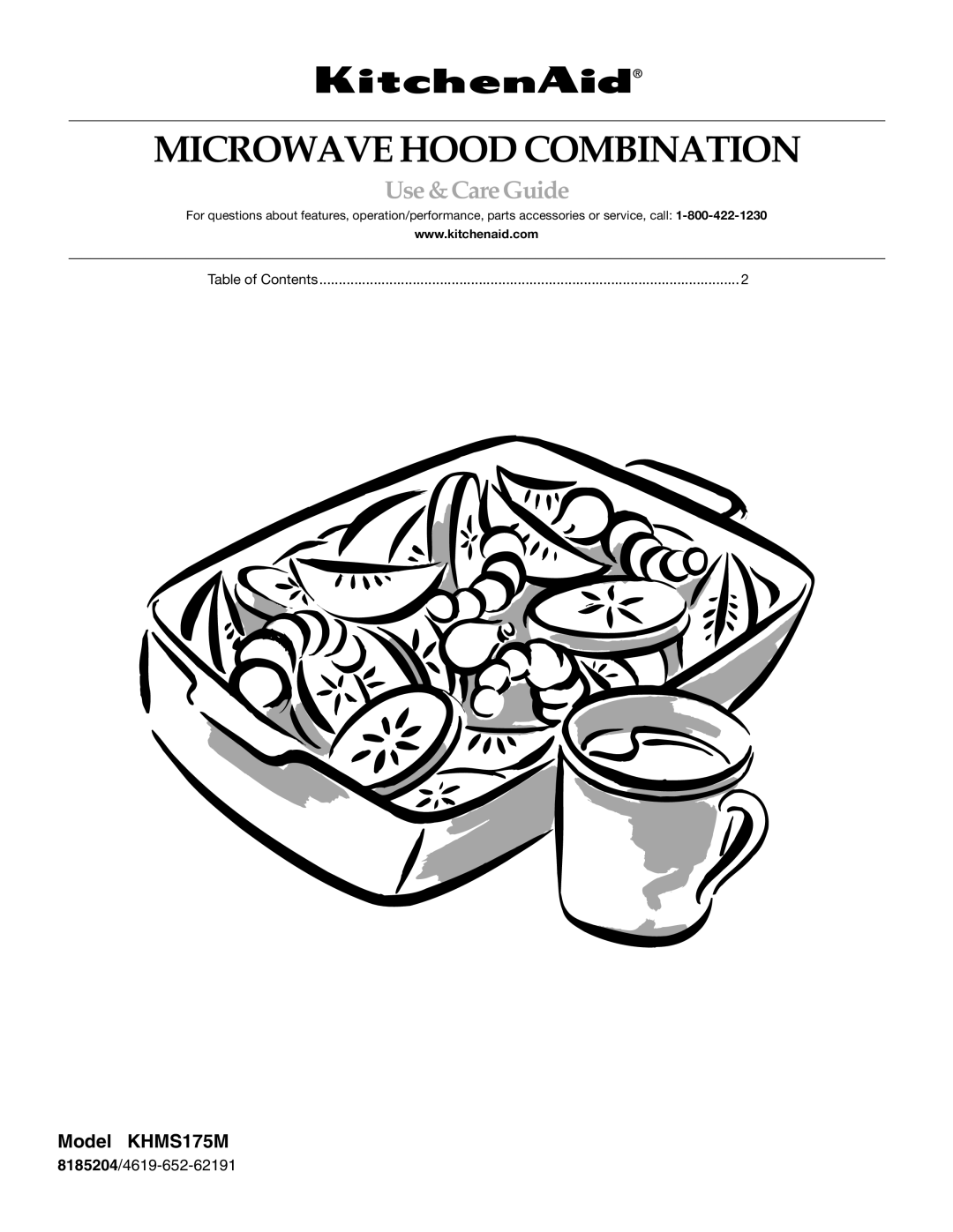 KitchenAid KHMS175M manual Microwave Hood Combination, Use & Care Guide 